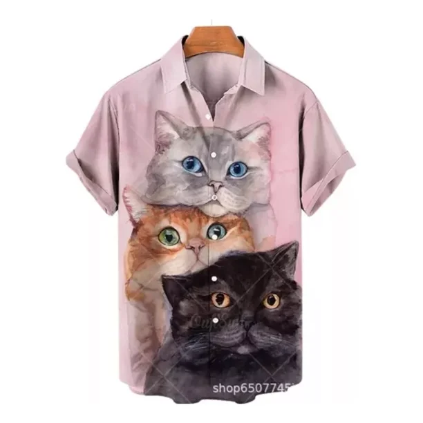 Camisa Camiseta Casual Hombre Estampado Gato Walmart en línea