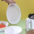 thumbnail image 3 of Large Air Fryer Disposable Paper Liners Round 6.3 Inch Air fryer | 50 Pcs Air fryer Parchment paper liner, Oil-proof, Water-proof, Parchment Baking Paper for Baking Roasting Microwave (White), 3 of 3