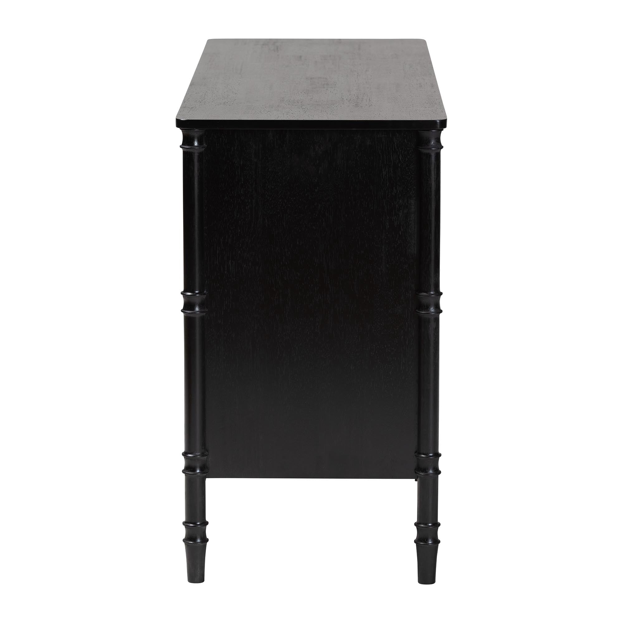 Baxton Studio Marisela Mid-Century Dresser, 6-Drawer, Black
