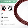 thumbnail image 2 of Uxcell 2-Pack Candado de Cable de Seguridad, 6.56FT Cable de Acero Recubierto para Equipaje con Doble Bucle [Rojo], 2 of 6