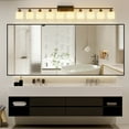 thumbnail image 2 of 10 Light Bathroom Vanity Lights Over Mirror, 65.4 inch Black Vanity Lights Fixtures with White Glass Shades Matte Black Modern Vanity Lights Black Bathroom Wall Lighting for Mirror Bedroom, 2 of 11