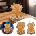 thumbnail image 4 of Cup Holder Hand Carved Deer Head Fish Pattern Wooden Cup Holder Country Style Cup Holder Fishing And Theme Bar Decoration Men's Birthday Glass under Counter Rack Rack for Refrigerator Metal Two Tier, 4 of 4