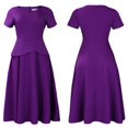 thumbnail image 2 of Women's Wrap Wedding Guest Dress Smocked Elastic Waist Pleated A-line Mini Dress, 2 of 8