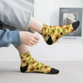 thumbnail image 2 of Fuzoiu Sunflowers Print Adult Socks, Crew Moisture-wicking Socks, Unisex Cushion Crew Socks,Casual Sports Ankle Socks, 2 of 7