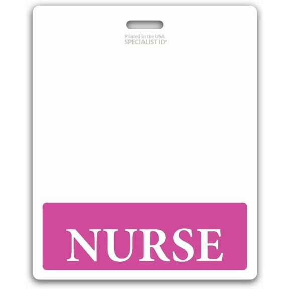 Oversized Nurse Badge Buddy Horizontal - XL Badge Buddies Role I’D Backer Card for Nurses - 3 3/8 X 4 1/8 - Wear with Existing I’D Holder - USA Printed by Specialist ID (Hot Pink)