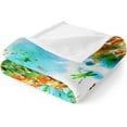 thumbnail image 5 of Green Leaves Floral Throw Blanket Flowers Sky Decor Gifts for Wife Mom Women Kids Girls for Birthday Christmas Valentine''s Day Presens Soft Warm Premium Plush Throw Blanket 50"x60", 5 of 6