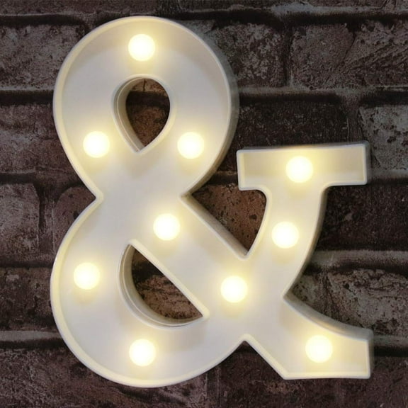 Oycbuzo Decorative LED Illuminated letter , White Plastic Caption Numeric Lights Sign Party Holiday Wedding Decoration Battery Operated Letters