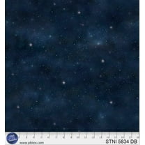 Cotton Starlit Night Starry Sky Galaxies Stars Outer Space P&B Textiles Cotton Fabric Print by the Yard (000243576)