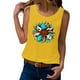 thumbnail image 1 of Playeras,Blusas y Tops,Ropa para Mujer Tallas grandes Camiseta sin mangas de verano para mujer, camiseta sin mangas con gráfico de flores , camiseta informal para vacaciones (Yellow, S), 1 of 5