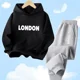 thumbnail image 3 of Conjunto de chándal de dos piezas para adolescentes de 2 a 13 años, sudadera con capucha y pantalones de chándal para primavera y otoño, ropa para niños, trajes deportivos, 3 of 5