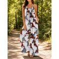 thumbnail image 5 of Women'S Summer Spaghetti Strap Jumpsuits Watercolor Gradient Flowers Loose Baggy Fit Wide Leg Rompers Casual Wear, 5 of 7