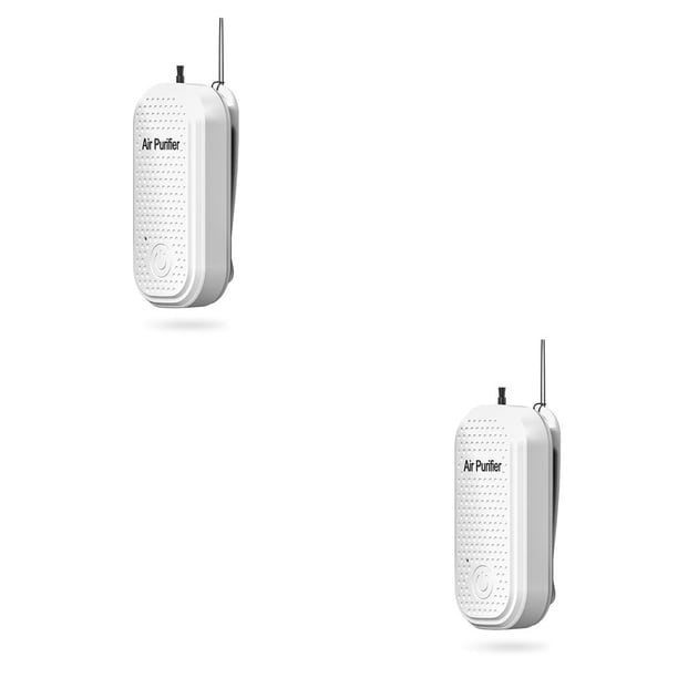 Ounissouiy Collar Ambientador Usable 5V Generador de iones negativos 20000000pcs / cm³ Interior Exterior Clip trasero Fresh Smog White blanco 2piezas Ounissouiy CBP214131