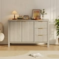 thumbnail image 2 of 46.5" Fluted Sideboard Buffet Cabinet, Accent Coffee Bar Cabinet with 3 Drawers, Wooden Media Console Table TV Stand, Floor Cupboard Cabinet, 2 of 7