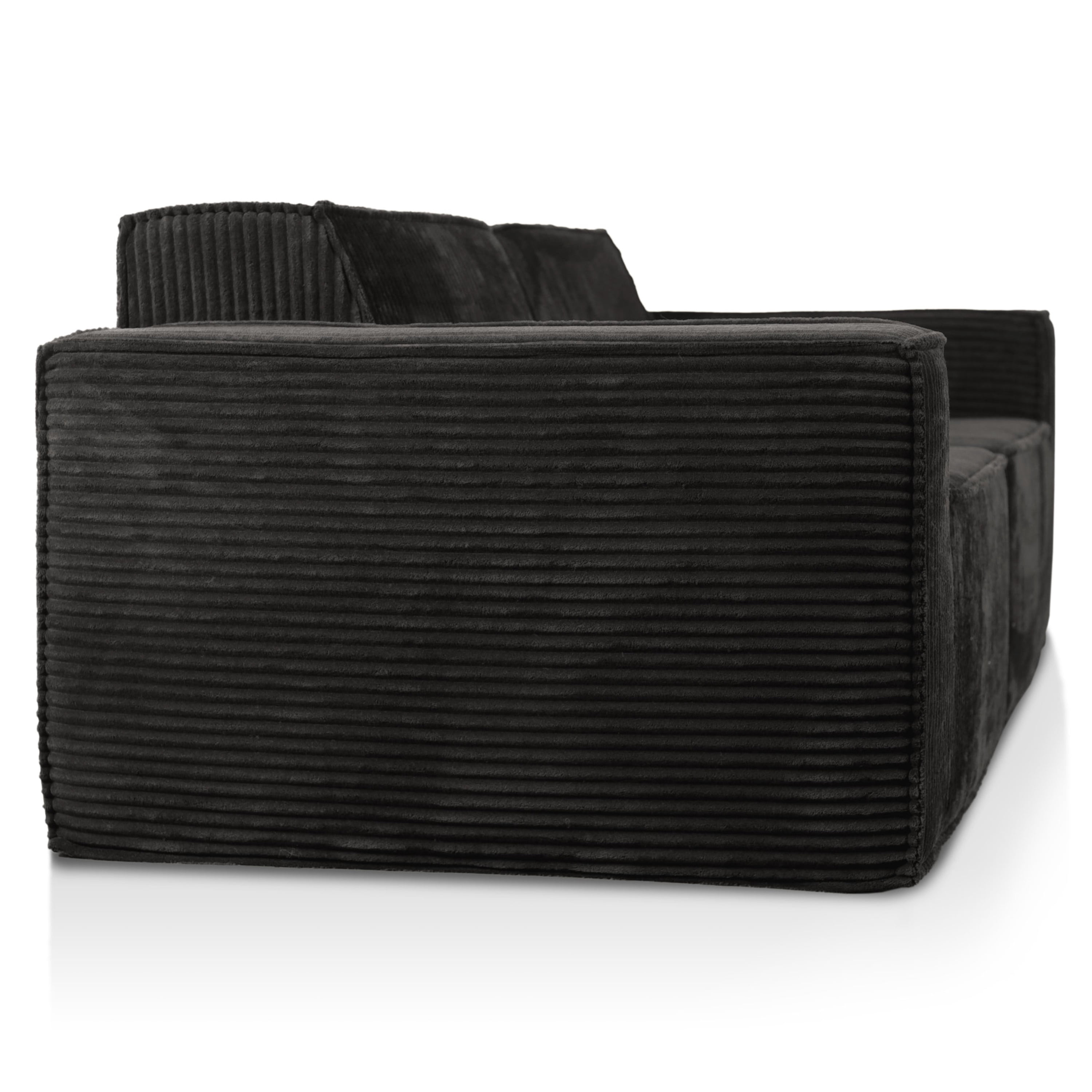 Furniture of America Solan Modern Chenille Modular Wide Track Arms Loveseat, Black