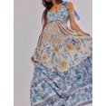 thumbnail image 3 of Brewee Robe Bohème à Imprimé Floral Été 2024 pour Femmes Bretelles Spaghetti Volants Robe Longue Maxi de Plage, 3 of 4