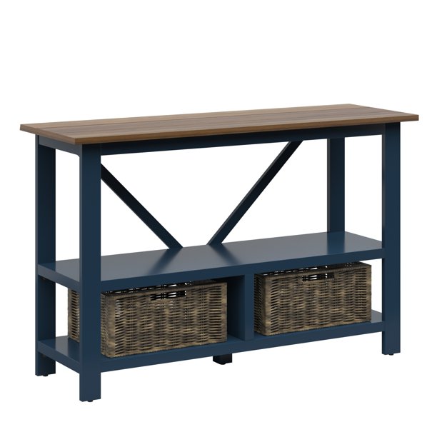 Entryway Table with Basket Storage