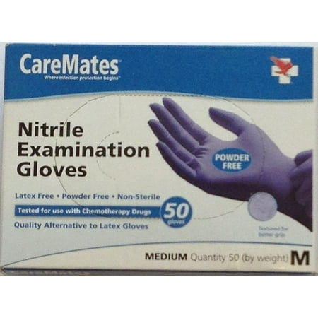 

CareMates Powder Free Nitrile Examination 50 Gloves Medium