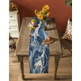 thumbnail image 5 of Vintage Navy Blue Table Runner 48 Inches, Marble Abstract Art Bed Runner Dresser Scarves Tabletop for Indoor Outdoor Parties/Ceremony/Banquet, 13" x 48", 5 of 8