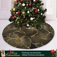 thumbnail image 3 of Yayeee Christmas Tree Skirt 35 inches for Xmas Tree Holiday Party Decoration, Black Flower Pattern, 3 of 6