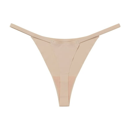 Price Cut: Panties for Women  Pack de Bragas para Mujer  Fashion Women Solid Color Low Waisted Lace Thong Breathable Traceless Pants For Girls SOPATENOR Khaki S
