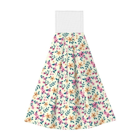 

Ocsxa Cute Flower for Hand Towels Hand Wipes with Velcro Soft and Fast Absorbent Hanging Towels Reusable Cleaning Cloth for Kitchen/Bathroom/Laundryroom 14x18In