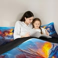 thumbnail image 5 of jejeloiu Cartoon Animal Dragon Bedding Comforter Set,Western Fantasy Theme Twin Comforter Sets,Orange Blue Bedding Set For Kids,Ultra Soft Home Decor Reversible,2pcs, 5 of 8