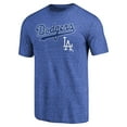 thumbnail image 2 of Men's Royal Los Angeles Dodgers Vintage Cooperstown Collection Wahconah Tri-Blend T-Shirt, 2 of 3