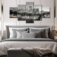 thumbnail image 5 of TISHIRON 5PCS Framed Canvas Wall Art Set,60"x32" Richmond, Virginia Panoramic Cityscape Canvas Art Decor, 5 of 7