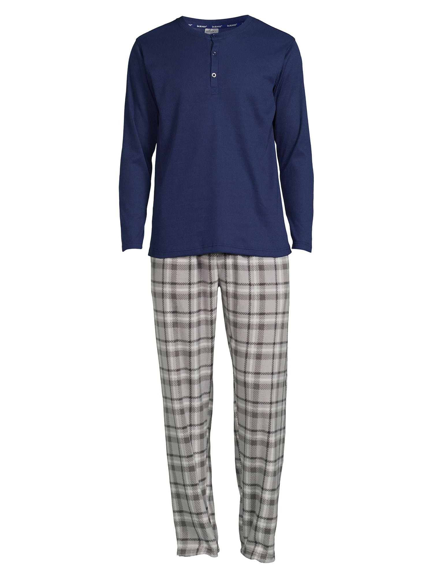 Isotoner Men's Thermal Top and Micro Fleece Pant Sleep Set, Sizes S-2XL
