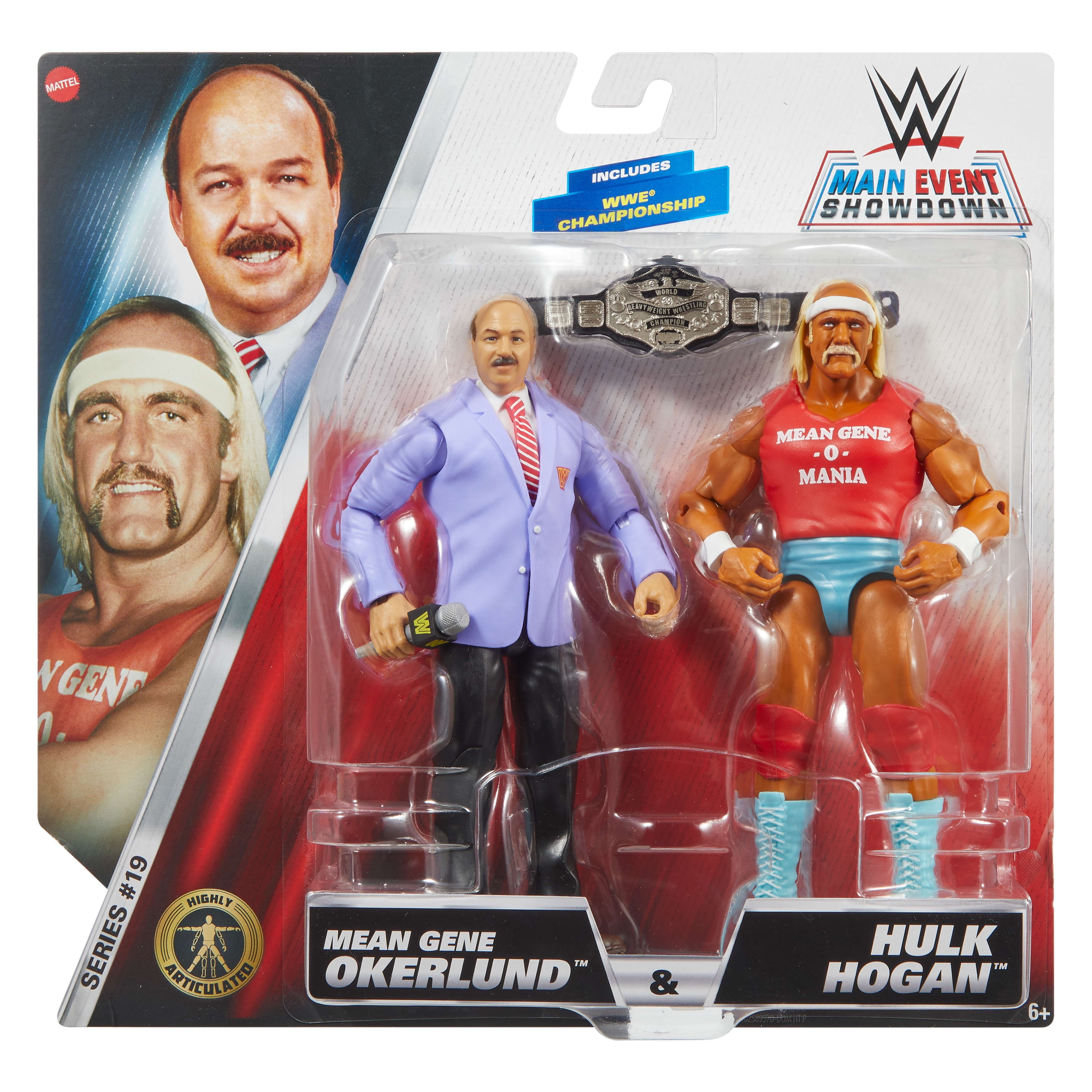 WWE Main Event Championship Showdown Hulk Hogan & Mean Gene Action Figures & Accessory, Series #19