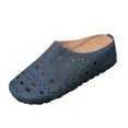 thumbnail image 3 of Women's Wide Width Perforated Mule Flats, Closed Toe Faux Leather Cutout Slippers, Comfortable Casual Summer Shoes for Daily & Outdoor Wear, Multi-Color, 3 of 10