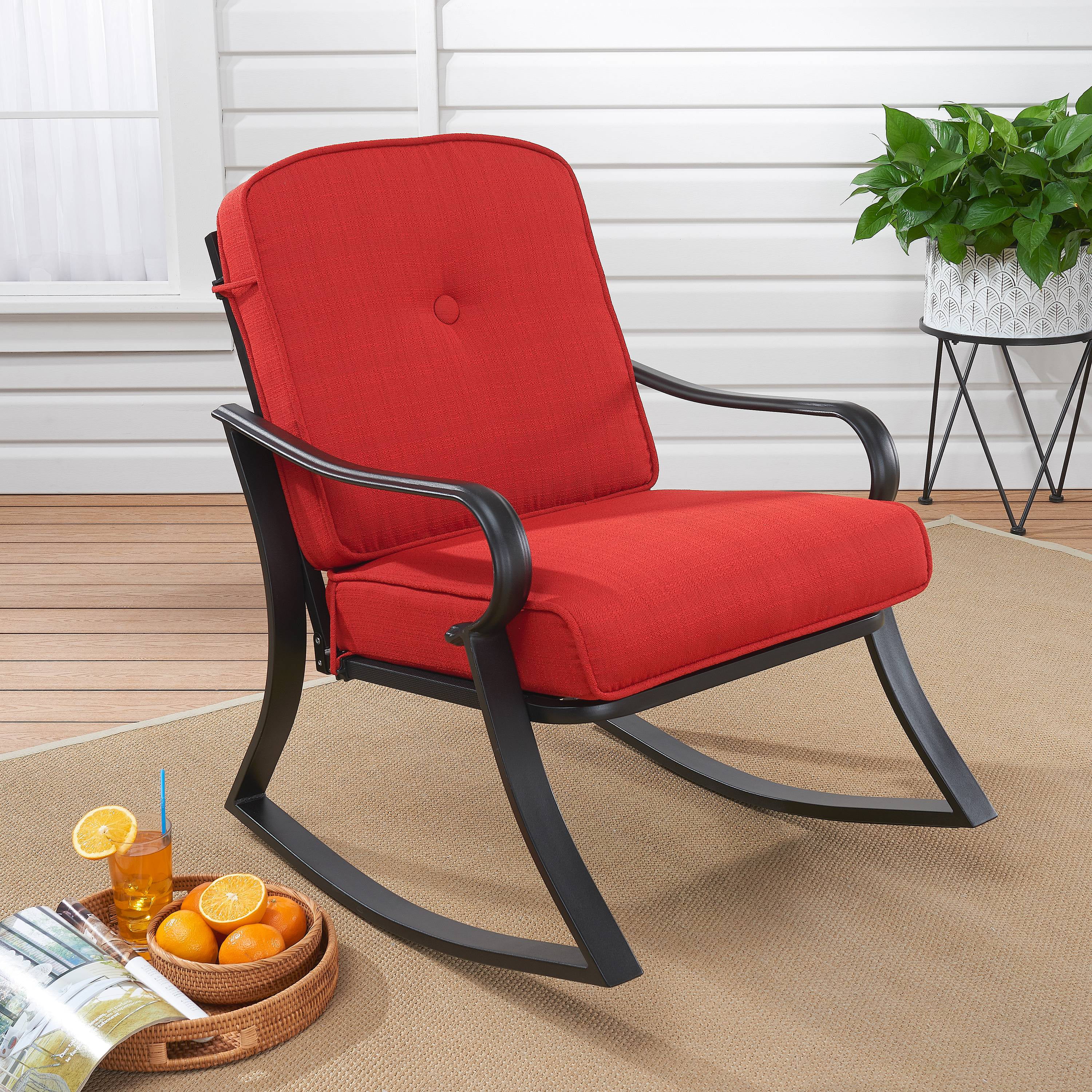 Mainstays Carson Creek Patio Rocking Chair with Brick Red Cushions -
Walmart.com - Walmart.com