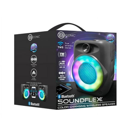 Soundflex Biconic Color Changing Wireless Speaker 5" Bass Boosting Souds Great for Outdoors and Parties