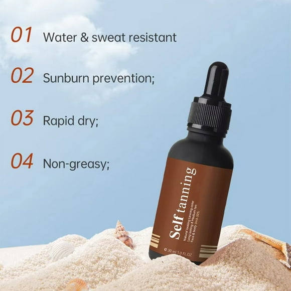 Fiudx Suero Bronceador Peach, Hidratante Iluminador, Potenciador Del Bronceado de Larga Duración, para Playa y Verano, Efecto Bronceado, Fórmula Ligera, 30 Ml