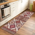 thumbnail image 3 of Red Orange Boho Runner Rug 2x6 Washable Kitchen Rug Non-Slip Lightweight Thin Soft Low Pile Bathroom Runner Geometric Tribal Southwestern Carpet for Hallway Laundry Room Bedroom Entryway, 3 of 9
