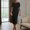 Black, variant on Women's Elegant Pearl-Embellished Cocktail Dress - Split Sleeve Crew Neck Bodycon Midi Dress, Back Zipper Party & Evening Dress, XL
