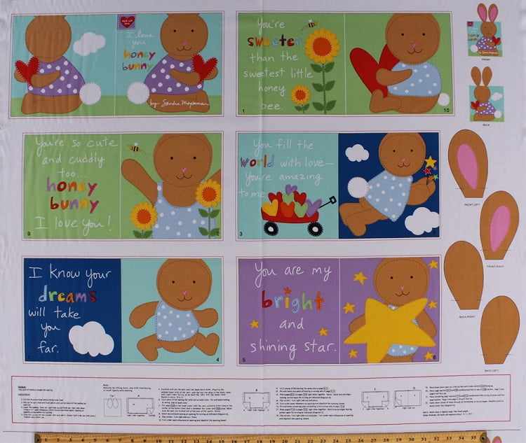 Huggable Loveable My Little Chickadee Children's Book Panel Fabric 1 Yard #3361P 