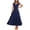 Solid Navy, variant on PRETTYGARDEN Women's Summer Flowy Maxi Dress Casual Cap Sleeve V Neck Smocked Beach Sundress
