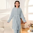 thumbnail image 2 of HNMKIU Girls Pajamas Autumn Winter Baby Coral Dress Home Wear Girls Robe for Children Grey,11-12 Years, 2 of 3