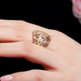 thumbnail image 6 of Gorgeous Micro Pave African Cubic Zircon Flower Dubai Gold Plated Big Ring Gift, 6 of 9