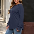 thumbnail image 4 of GUACER Plus Size Long Sleeve Tops for Women Casual Crewneck Thumb Hole Shirts Soft Stretch Knit Loose Raglan Sleeve Tees, 4 of 6