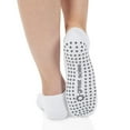 thumbnail image 2 of Tab Back Non Slip Grip Socks for Pilates, Barre, Yoga, Dance, Workout in White/Grey size M/L, 2 of 4