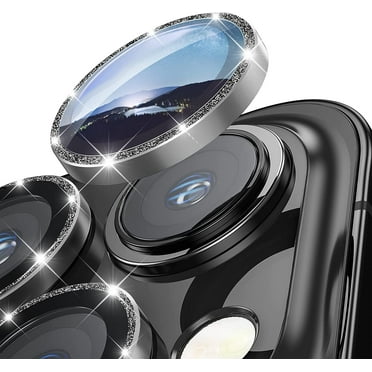 for iPhone 14 Pro Max & iPhone 14 Pro Camera Lens Protector, Case-Friendly, Military-Grade Shockproof Camera Protection for iPhone Accessories - Glitter Black