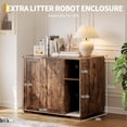 thumbnail image 2 of Litter Robot Enclosure, Cat Litter Box Furniture with Power Outlet, Cat Litter Box Enclosure Cabinet with Double Doors and open shelf for Litter Robot, 2 of 7