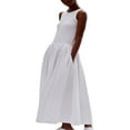 thumbnail image 3 of Sleeveless A-line Long Dress with Pockets for Women‘s Summer, 3 of 6