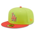 thumbnail image 3 of Men's New Era Green/Red Los Angeles Dodgers Cyber Highlighter 59FIFTY Fitted Hat, 3 of 6