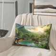 thumbnail image 4 of Plush Throw Pillow Covers, Lake Forest Dinosaur Pillow Cases with Invisible Zipper, Breathable Microfiber Pillow Cases Standard Size for Sleeping Bedroom Sofa Living Room 16x24, 4 of 5