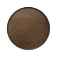 thumbnail image 1 of Uxcell Wooden Serving Tray Round Decorative Platter for Serving Food and Drinks with Stylish Design Brown 14.2 Inch, 1 of 6