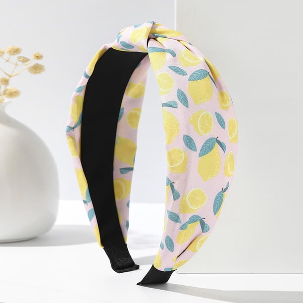 Diadema de limón, diadema anudada para mujer, accesorio para el cabello de frutas, adecuada para que la maestra la use en fiestas y festividades.