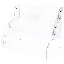 Plymor Clear Acrylic 3-Level Tilted Card Display Rack, 24.375" W x 14.75" D x 19.75" H
